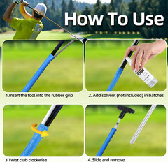 Golf Grip Removal Tool, 12″ V-Groove Grip Remover Saver for Standard Length Swin