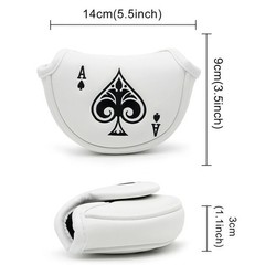 Golf Small Heel Shaft Half Mallet Putter Cover Ace Poker Headcover with Magnetic
