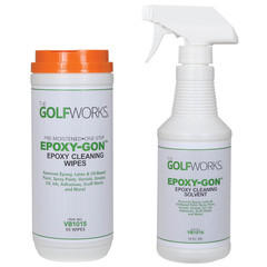 Epoxy-Gon Epoxy Cleaning Golf Club Solvent – 16oz spray bottle, 50 count wipes