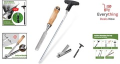 Golf Grip Remover Tool 12″ V-Groove Saver & High-Carbon Steel Tape Scraper Kit