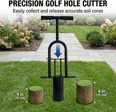 Golf Hole Cutter Tool 4″ & 6″ Metal Cup Digger Detachable Handle