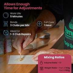 Impact-Resistant Golf Epoxy – 0.85 Oz Quick Cure Repair for All Club Materials