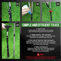 Golf Grip Removal Tool, 11″ V-Groove Grip Remover Saver for Standard Length Swin