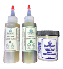 8oz.kit Brampton 20 Hour Long Cure Golf Shaft Epoxy & Glass Shafting Beads (4oz)