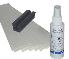 Golf Club GRIP KIT 30 Tape Strips-Solvent-Vise Clamp-Regripping Direction Regrip