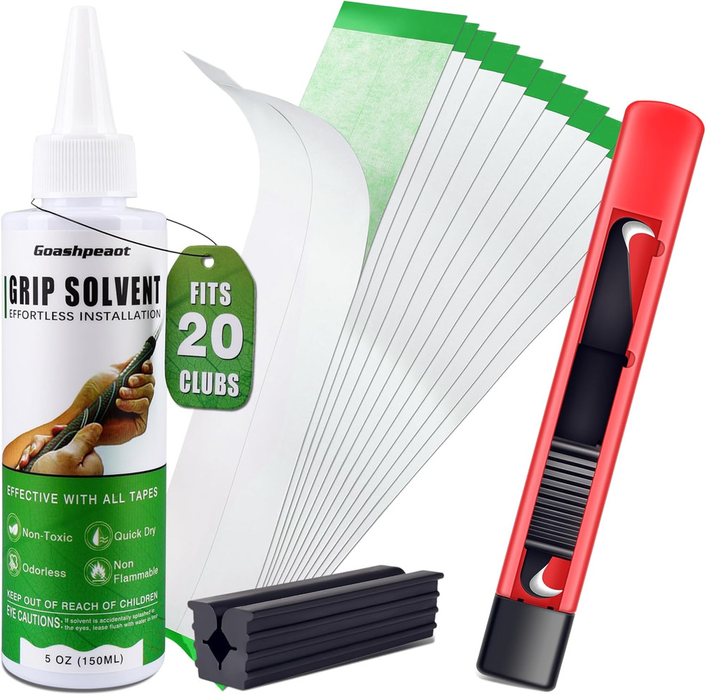 Golf Grip Kit for 20 Clubs with Solvent Tape Hook Vise Clamp