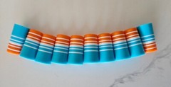 (10) Custom Golf Iron Ferrules Dolphins Teal and Orange Striped – Pick Diameter