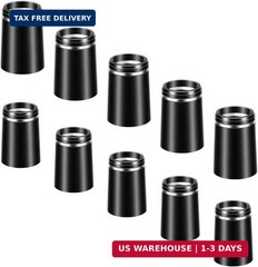 10 Pack .370 Golf Iron Ferrules Black with Single Silver Ring for Graphite/Steel