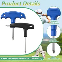 2 pcs Golf Driver Tool, 2 in 1 Wrench, Torque Black Blue