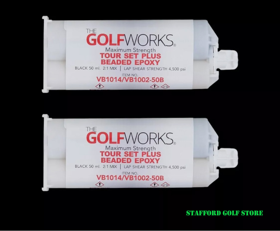 PACK OF 2 GolfWorks Maximum Strength Tour Set Plus Beaded Golf Club Epoxy 50 ml