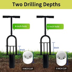 Golf Hole Cutter Tool 4″ & 6″ Metal Cup Digger Detachable Handle