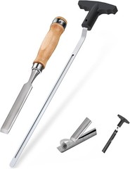 Golf Grip Remover Tool 12″ V-Groove Saver & High-Carbon Steel Tape Scraper Kit