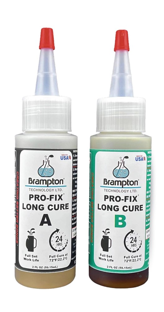 Brampton PRO-FIX Long Cure Golf Epoxy – Full Set Work Life – 4 Ounce, Clear