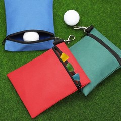 2 Pcs Golf Tee Pouch Zipper Golf Tee Bag Pocket Gear Clip Bag Gray