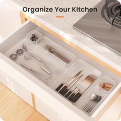 A-Lugei Military Grade Drawer Organizer Clear Makeup Organizer Holds 177 Items