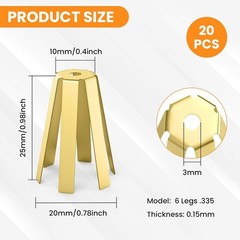 20Pcs Universal Brass Golf Shaft Adapter Shims 6 Legs Adjustable Golf Adapter…