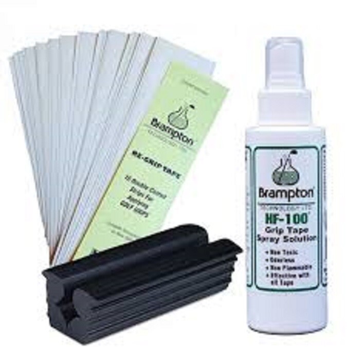 BRAMPTON GRIP KIT, 15 TAPE STRIPS, HF-100 SOLVENT, SHAFT HOLDER, DIRECTIONS