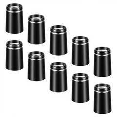 10 Pack .370 Golf Iron Ferrules Black with Single Silver Ring for Graphite/Steel
