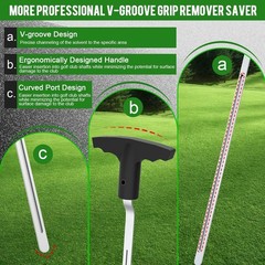 Golf Grip Removal Tool, 11″ V-Groove Grip Remover Saver for Standard Length Swin