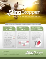 Sting Stopper Golf Shaft Vibration Dampening Inserts Small Kit 12 inserts & tool