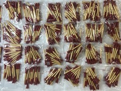 1500 Golf Tees 2.75 Inch Bamboo/Red Golf Tees