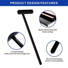 Golf Grip Removal Tool,Black V-Groove Grip Remover Saver 11″ for Standard Length