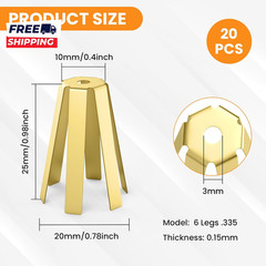 20Pcs Universal Brass Golf Shaft Shims 6 Legs Adjustable Golf Adapter Shims Fits
