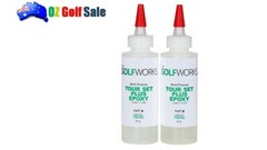 GolfWorks Tour Set Plus Golf Shafting Epoxy (2 Bottles A & B) – Clear – #TSP4C