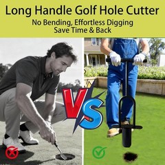 Golf Hole Cutter Tool 4″ & 6″ Metal Cup Digger Detachable Handle