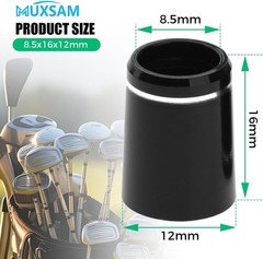Set of 10 Black Golf Ferrules with Silver Ring – Perfect for Iron Shafts 0.335″