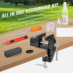 Golf Grip Kit for Regripping Golf Clubs – Include Portable Table Vise Rubber Cla