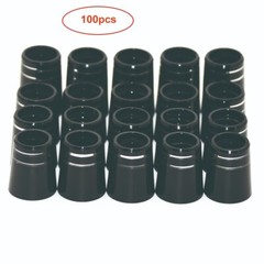 100PCS .370 Golf Ferrules for Irons Double Silver Rings Black Golf Shaft Collars