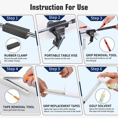 Golf Grip Kit for Regripping Golf Clubs – Include Portable Table Vise Rubber Cla