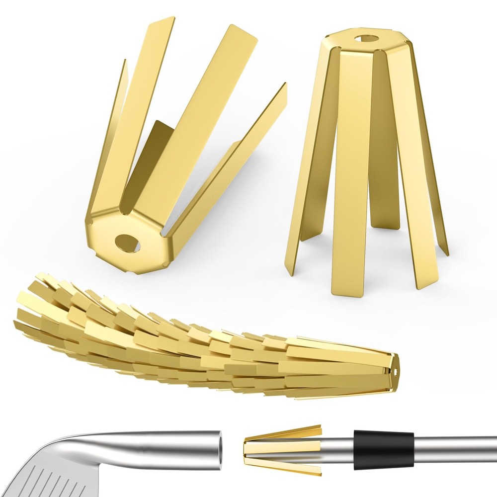 SATUY 20Pcs Universal Brass Golf Shaft Shims, 6 Legs Adjustable Golf Adapter Shi