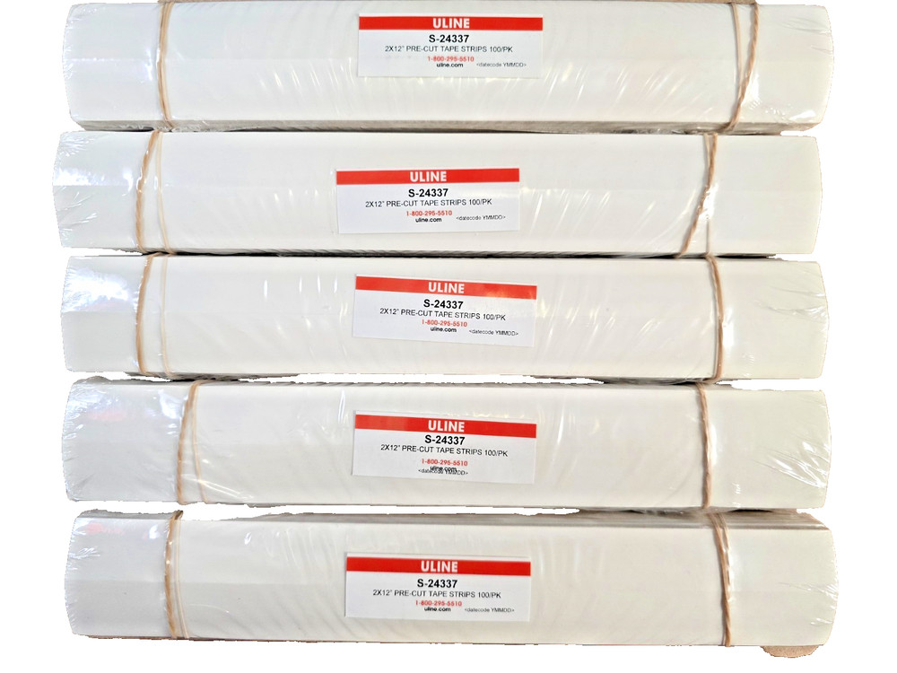 U-LINE Pre-Cut (2″ x 12″) Tape Strips – (5 X 100/pk)=500 Tape Strips