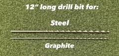 12″ Long HSS Drill Bit For Drilling Out Golf Shafts – For Steel & Graphite