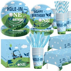 Xigejob Golf First Birthday Party Supplies, Hole In One Blue