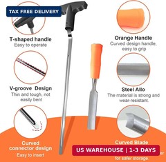 Golf Grip Removal Tool，11″ V-Groove Grip Remover Saver for Standard Length Swing