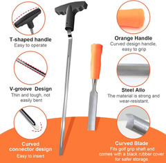 Golf Grip Removal Tool，11″ V-Groove Grip Remover Saver for Standard Length Swing