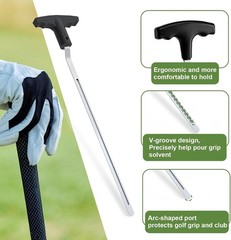 Golf Grip Remover Tool 12″ V-Groove Saver & High-Carbon Steel Tape Scraper Kit