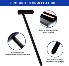 Golf Grip Removal Tool,Black V-Groove Grip Remover Saver 11″ for Standard Length