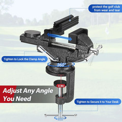 Golf Grip Kit for Regripping Golf Clubs, Portable Table Vise Rubber Clamp for Go