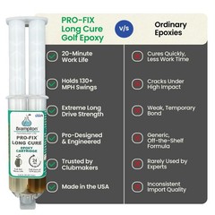 Brampton PRO-FIX Long Cure Golf Epoxy – Full Set Work Life – 4 Ounce, Clear
