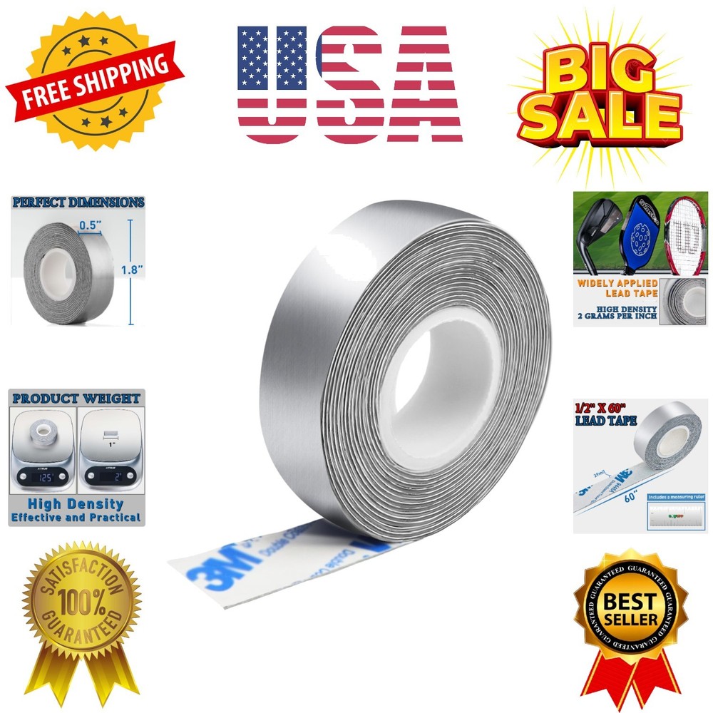 2 Grams Per Inch Golf Lead Tape | 1/2”x 60” Adhesive Lead Tape | Add Swing …