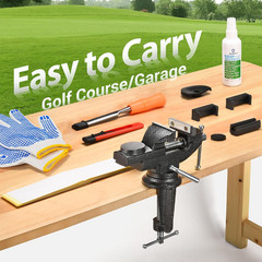 Golf Grip Kit for Regripping Golf Clubs, Portable Table Vise Rubber Clamp for Go