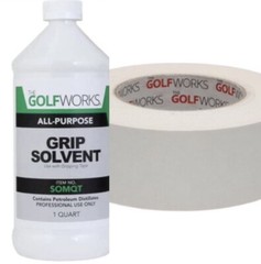 Golf Club Grip Tape Kit- Double Sided Gripping Adhesive 2″x 18yd & 32oz Solvent