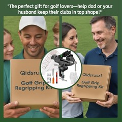 All-in-One Golf Grip Regripping Kit with Rotating Vise, Rubber Clamp & Tools – 1