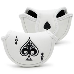 Golf Small Heel Shaft Half Mallet Putter Cover Ace Poker Headcover with Magnetic