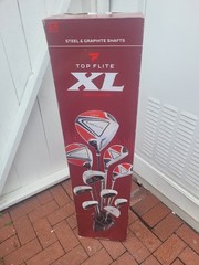Top Flite Golf Left Handed Men’s XL 13-Piece Complete Club Bag Box Set