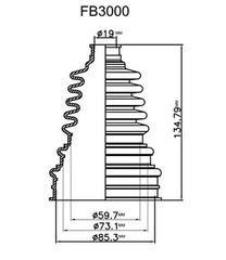 FB3000 Small Shaft Universal CV Boot 1 Pack Kit